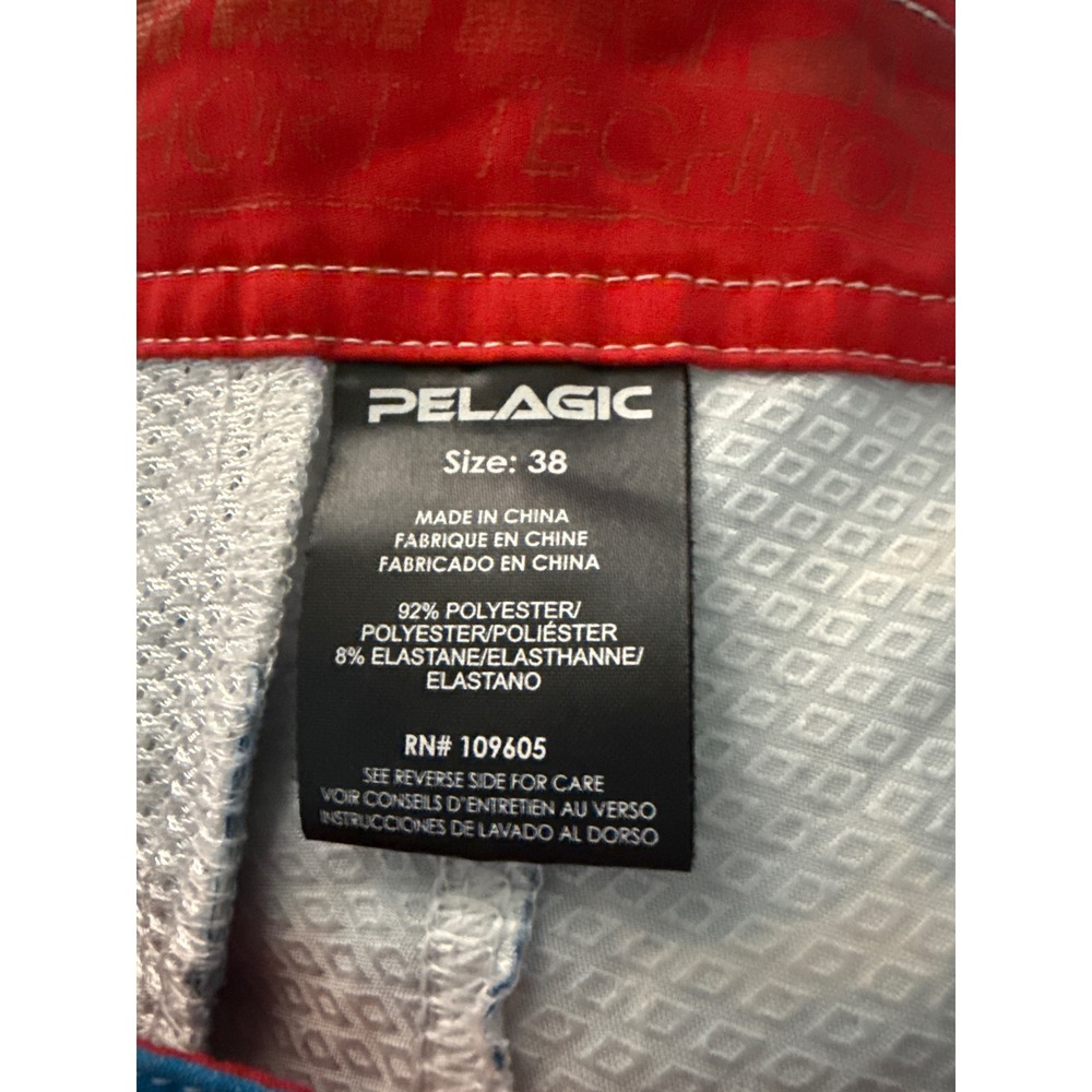 Pelagic Board Shorts Size 38 Fish Flag American Flag Fishing Trunks Patriotic - Picture 4 of 12